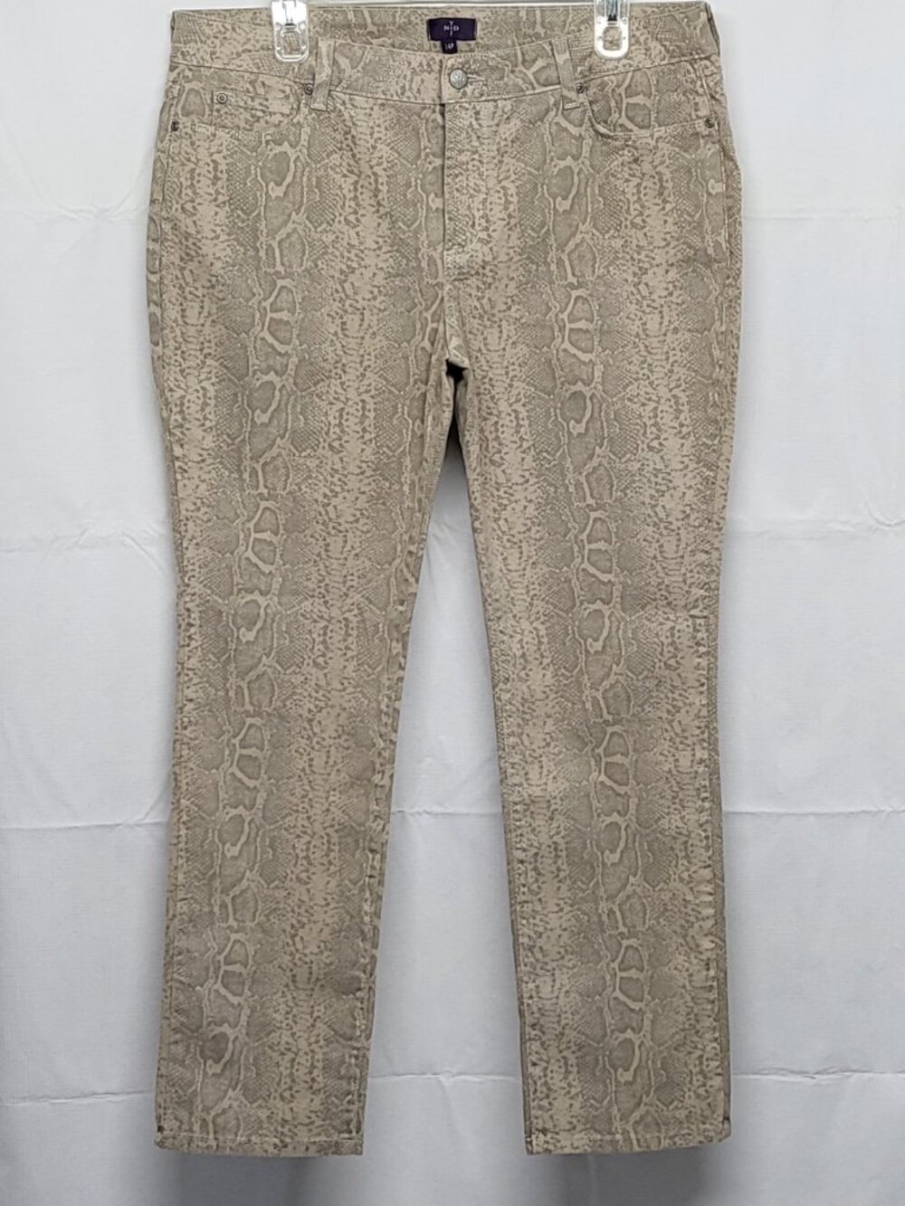 NYDJ Womens Jeans Skinny 14P Animal Snake Print Lift Tuck Tech Made in USA